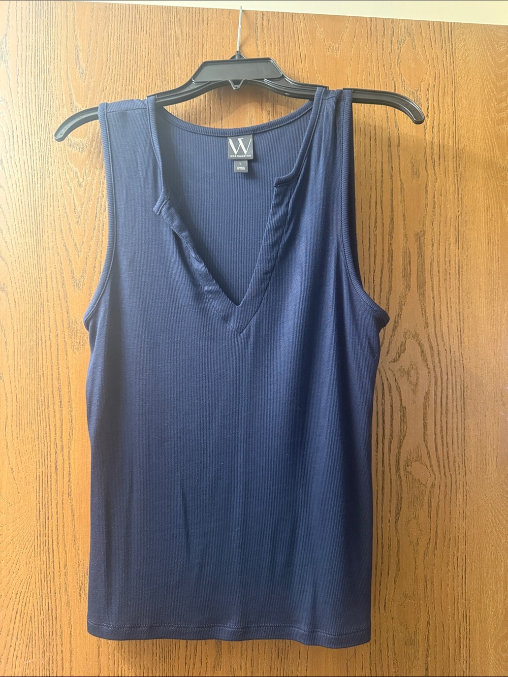 Worthington Navy V-Neck Ribbed Tank